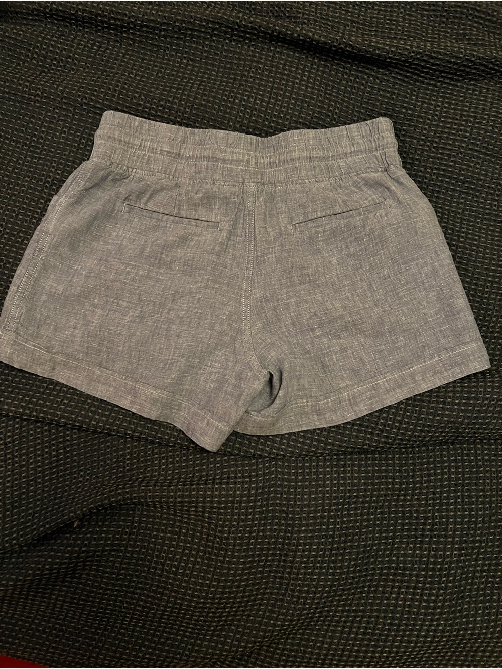 Athleta Cabo 100% Linen Chambray Blue Cabo Linen Drawstring Shorts - Picture 3 of 8